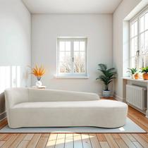 Recamier Curvo Orgânico 200cm 3 Lugares Lado Direito para Sala Estar e Linho Paris Recamier Curvo Orgânico 200cm 3 Lugares Lado Direito para Sala Estar e Linho Paris