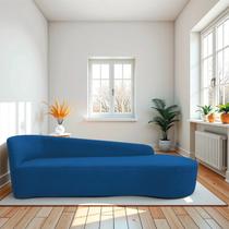 Recamier Curvo Orgânico 200cm 3 Lugares Lado Direito para Sala Estar e Linho Paris