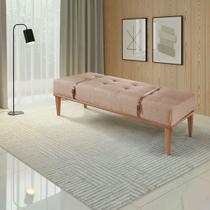 Recamier de Madeira Eucalipto, Estofado e Cinto de Couro Yarin