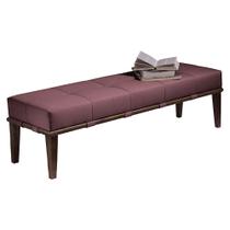 Recamier Decorativo 140cm Martínez Veludo Pés Madeira Rosa/Imbúia G62 - Gran Belo