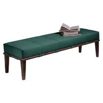 Recamier Decorativo 140cm Martínez Veludo Pés Madeira Verde/Imbúia G62 - Gran Belo