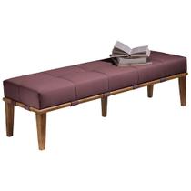 Recamier Decorativo 160cm Martínez Veludo Pés Madeira Rosa/Mel G62 - Gran Belo