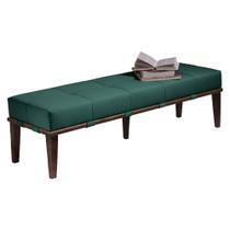 Recamier Decorativo 160cm Martínez Veludo Pés Madeira Verde/Imbúia G62 - Gran Belo