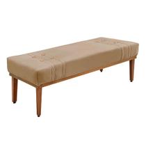 Recamier Decorativo 195cm Kors Suede Pés de Madeira Bege G63 - Gran Belo