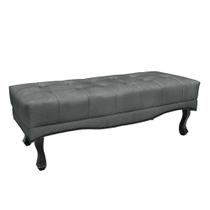 Recamier Decorativo 90cm Loewe Veludo Pés de Madeira Cinza G63 - Gran Belo Recamier Decorativo 90cm Loewe Veludo Pés de Madeira Cinza G63 - Gran Belo