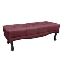Recamier Decorativo 90cm Loewe Veludo Pés de Madeira Vinho G63 - Gran Belo