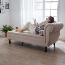 Recamier Decorativo Divã Amsterdã 147cm Lado Esquerdo Bouclé Capuccino