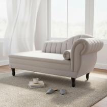 Recamier Decorativo Divã Amsterdã 147cm Lado Esquerdo Bouclé Cinza Claro Recamier Decorativo Divã Amsterdã 147cm Lado Esquerdo Bouclé Cinza Claro