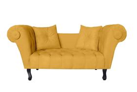 Recamier Decorativo Divã Dubai Suede Amarelo Pés Madeira Mz Decor Recamier Decorativo Divã Dubai Suede Amarelo Pés Madeira Mz Decor