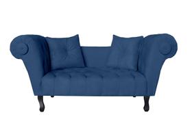 Recamier Decorativo Divã Dubai Suede Azul Marinho Pés Madeira Mz Decor Recamier Decorativo Divã Dubai Suede Azul Marinho Pés Madeira Mz Decor