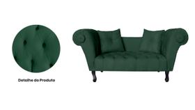 Recamier Decorativo Divã Dubai Suede Verde Pés Madeira Ms Decor Recamier Decorativo Divã Dubai Suede Verde Pés Madeira Ms Decor