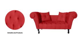 Recamier Decorativo Divã Dubai Suede Vermelho Pés Madeira Ms Decor Recamier Decorativo Divã Dubai Suede Vermelho Pés Madeira Ms Decor