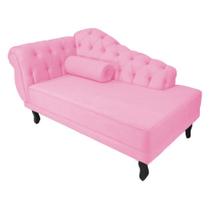 Recamier Decorativo Divã Larissa Lado Direito Suede Rosa Bebê Pés Madeira Ms Decor Recamier Decorativo Divã Larissa Lado Direito Suede Rosa Bebê Pés Madeira Ms Decor