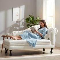 Recamier Decorativo Divã Larissa Lado Esquerdo Couro Branco Pés Madeira Mz Decor Recamier Decorativo Divã Larissa Lado Esquerdo Couro Branco Pés Madeira Mz Decor