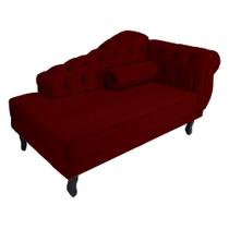Recamier Decorativo Divã Larissa Lado Esquerdo Suede Marsala Pés Madeira Mz Decor Recamier Decorativo Divã Larissa Lado Esquerdo Suede Marsala Pés Madeira Mz Decor