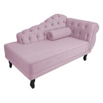 Recamier Decorativo Divã Larissa Lado Esquerdo Suede Rosê Pés Madeira Ms Decor Recamier Decorativo Divã Larissa Lado Esquerdo Suede Rosê Pés Madeira Ms Decor