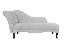 Recamier Decorativo Divã Olivia Couro Branco Pés Madeira Mz Decor