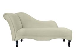 Recamier Decorativo Divã Olivia Suede Bege Pés Madeira Mz Decor