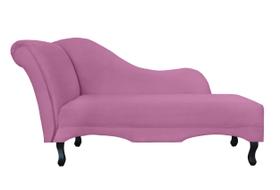 Recamier Decorativo Divã Olivia Suede Rosa Pés Madeira Ms Decor