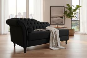 Recamier Decorativo Divã Styllus Lado Direito Couro Preto Recamier Decorativo Divã Styllus Lado Direito Couro Preto