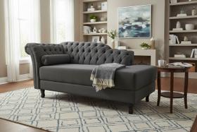 Recamier Decorativo Divã Styllus Lado Direito Suede Cinza Recamier Decorativo Divã Styllus Lado Direito Suede Cinza