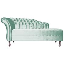 Recamier Decorativo Divã Styllus Lado Direito Veludo Acqua Pés Madeira Ms Decor Recamier Decorativo Divã Styllus Lado Direito Veludo Acqua Pés Madeira Ms Decor