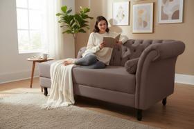 Recamier Decorativo Divã Styllus Lado Esquerdo Suede Capuccino Recamier Decorativo Divã Styllus Lado Esquerdo Suede Capuccino