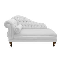 Recamier Decorativo Larissa 160 cm Direito De Quem Senta Corano Branco - MB DECOR