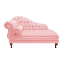 Recamier Decorativo Larissa 160 cm Direito De Quem Senta Corano Rosa Bebe - DL DECOR