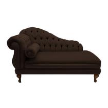 Recamier Decorativo Larissa 160 cm Direito De Quem Senta Suede Marrom - MB DECOR