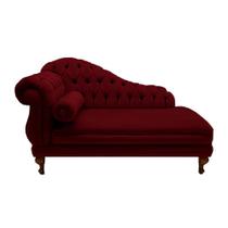 Recamier Decorativo Larissa 160 cm Direito De Quem Senta Suede Vermelho Bordo - MB DECOR