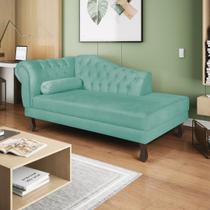 Recamier Diana 140cm Lado Direito Suede Azul Turquesa - ADJ Decor