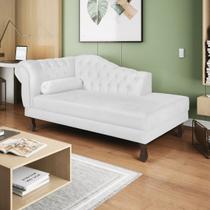 Recamier Diana 140cm Lado Direito Suede Branco - ADJ Decor