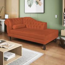 Recamier Diana 140cm Lado Direito Suede Terracota - Doce Sonho Móveis