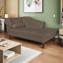Recamier Diana 185cm Lado Direito Suede Marrom - ADJ Decor
