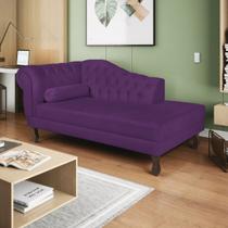 Recamier Diana 185cm Lado Direito Suede Roxo - Doce Sonho Móveis