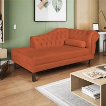 Recamier Diana 185cm Lado Esquerdo Suede Terracota - Doce Sonho Móveis