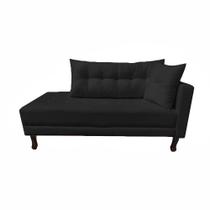 Recamier Divã Berlim 1,40M Suede Preto - Lares Decor