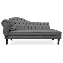 Recamier Divã Cancun 185cm com Capitonê - Direita Suede - Passoni Decor