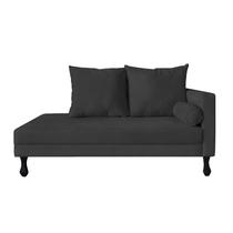 Recamier Divã Dubai 1,40m Suede Preto - Lares Decor