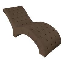 Recamier Divã Espreguiçadeira Para Sala Cliníca Aline Veludo Marrom