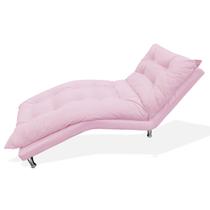 Recamier Divã Estofada Psicologia Consultório Clínica Diva Corano Rosa Bebe - DL Decor