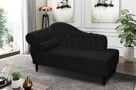 Recamier Divã Glamour preto veludo 160cm