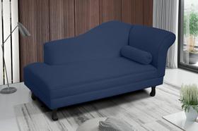 Recamier divã larissa liso 160cm lado direito suede azul marinho