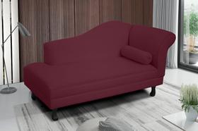 Recamier divã larissa liso 160cm lado direito suede bordo