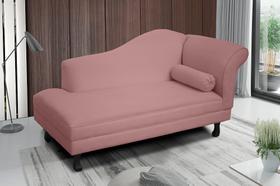 Recamier divã larissa liso 160cm lado direito suede rosê