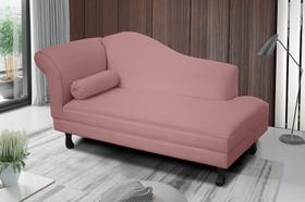 Recamier divã larissa liso 160cm lado esquerdo suede rosê