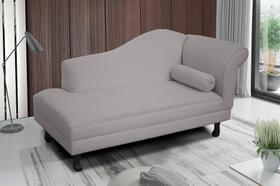 Recamier divã larissa liso 185cm lado direito suede bege