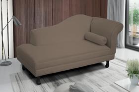 Recamier divã larissa liso 185cm lado direito suede cappuccino