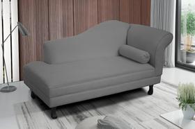 Recamier divã larissa liso 185cm lado direito suede cinza